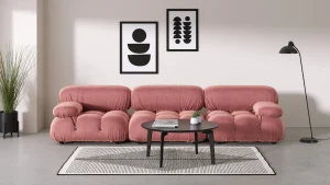 ست مبلمان صورتی در دکوراسیون